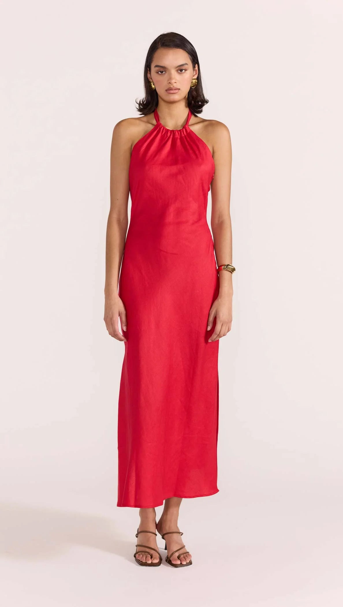 AMANA HALTER BIAS DRESS