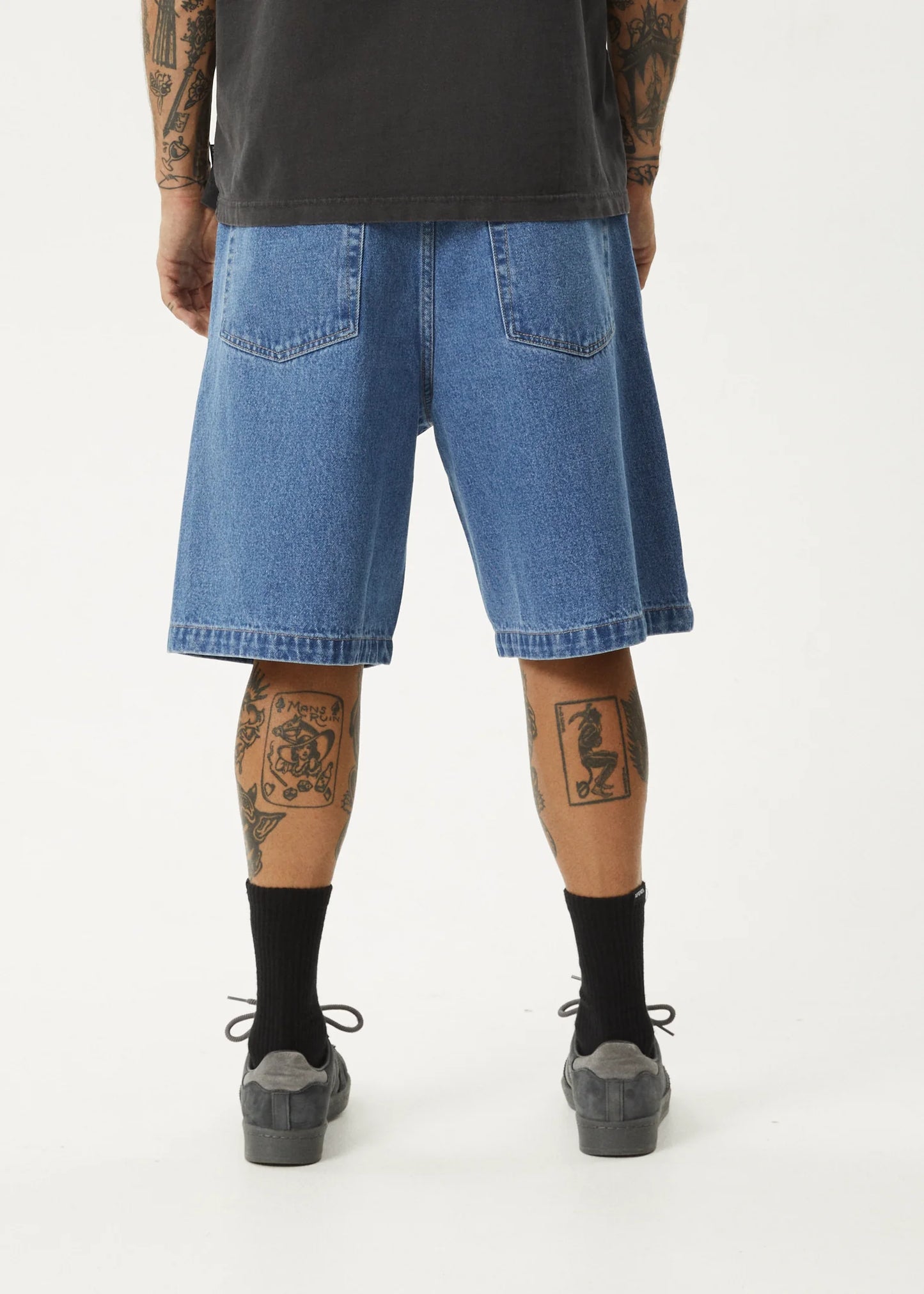 Lil C - Denim Baggy Fit Short 22 Inch - Worn Blue