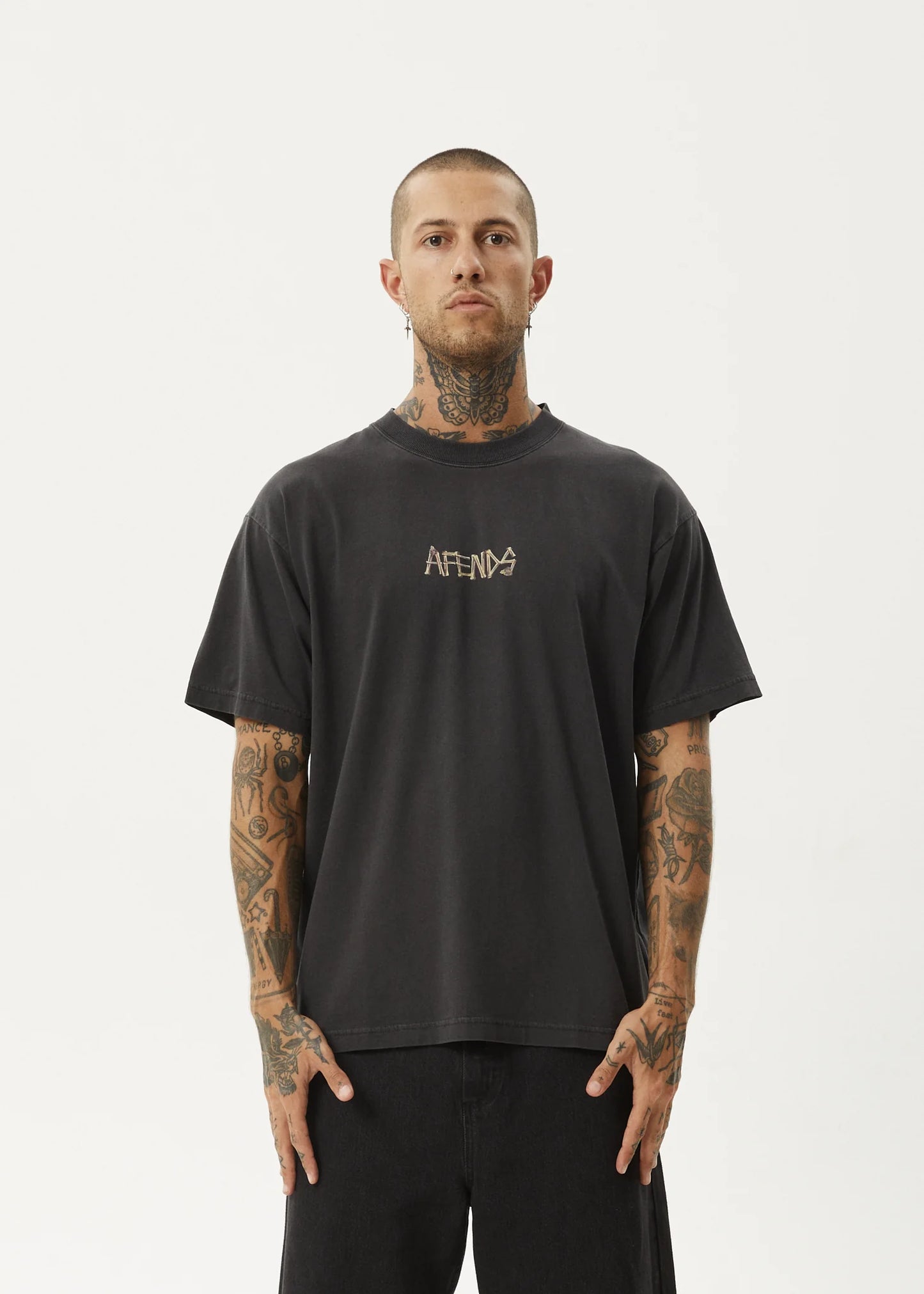 Crashed Out - Recycled Boxy Fit Tee - Stone Black