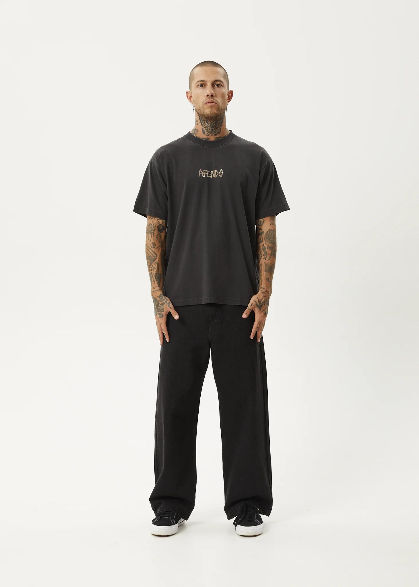 Crashed Out - Recycled Boxy Fit Tee - Stone Black