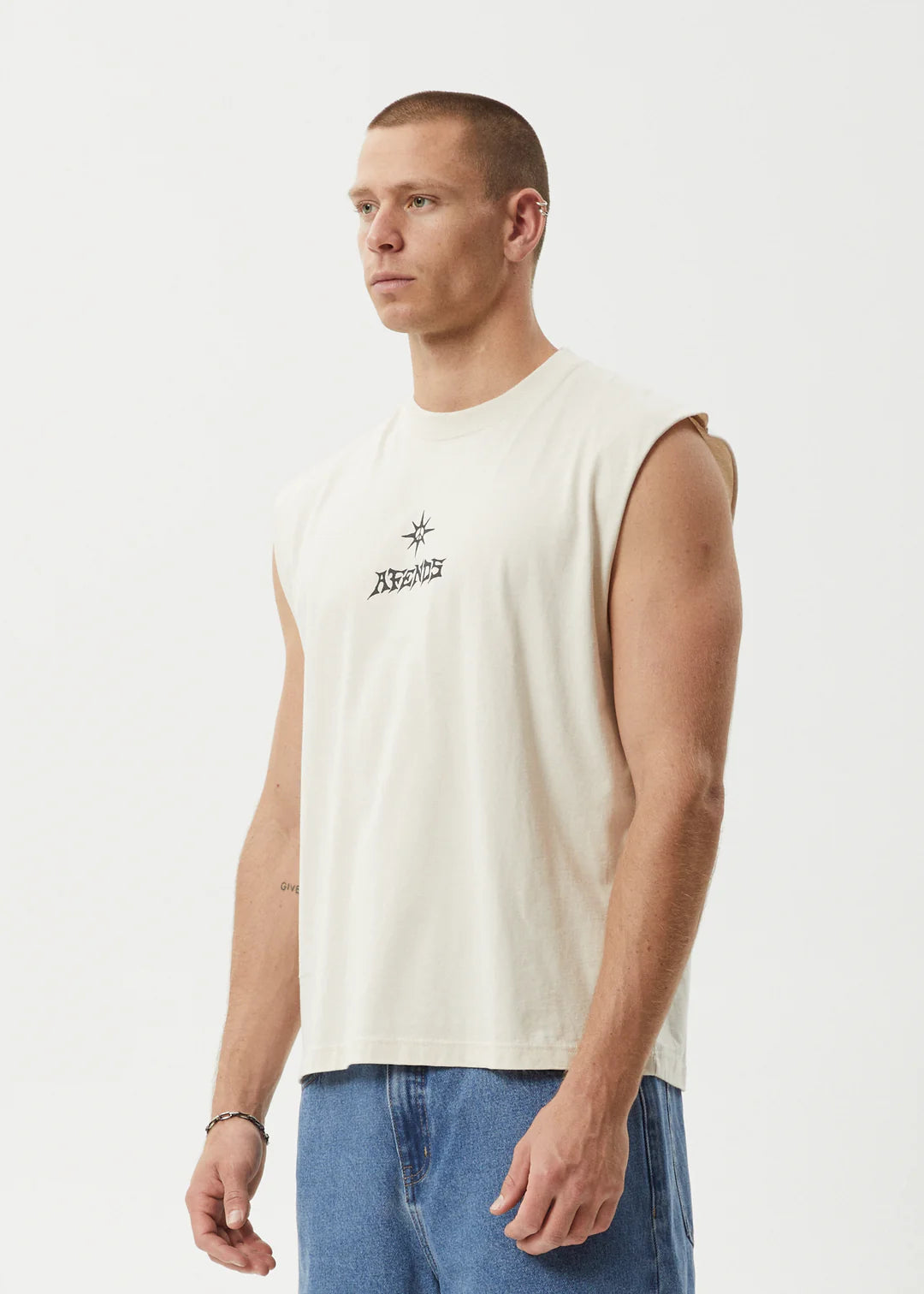 Peace Out - Sleeveless Tee - Moonbeam