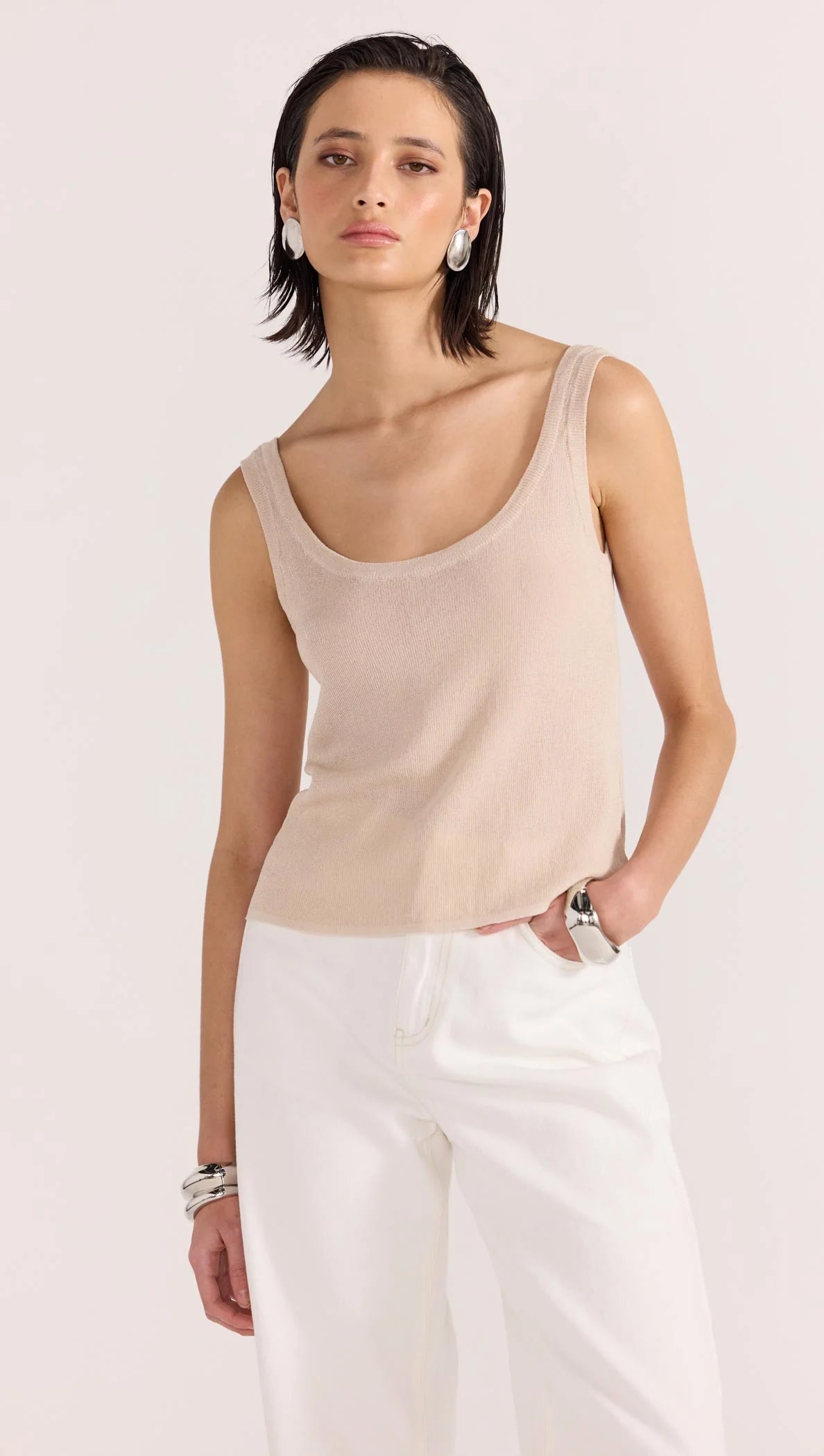 ANNA SHEER KNIT TANK