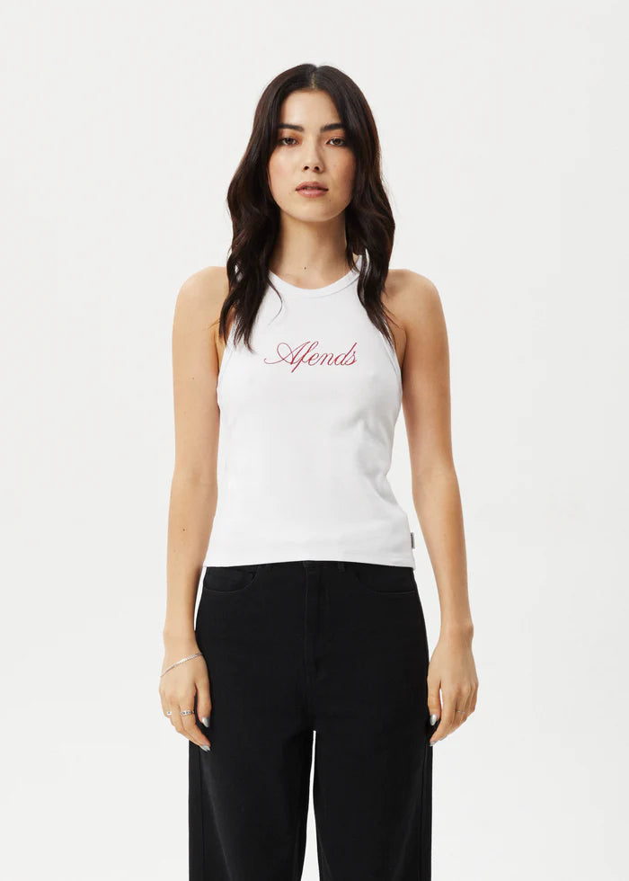 Notice - Recycled Rib Singlet - White