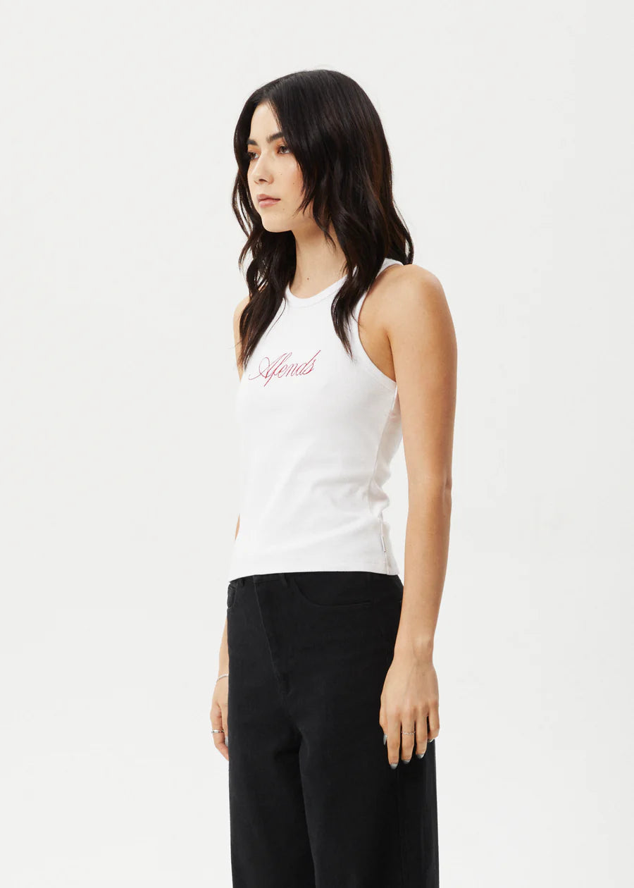 Notice - Recycled Rib Singlet - White