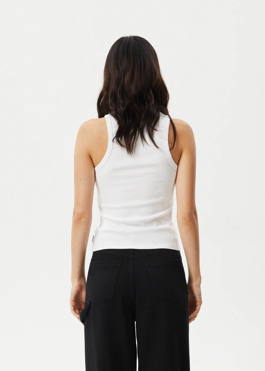 Notice - Recycled Rib Singlet - White