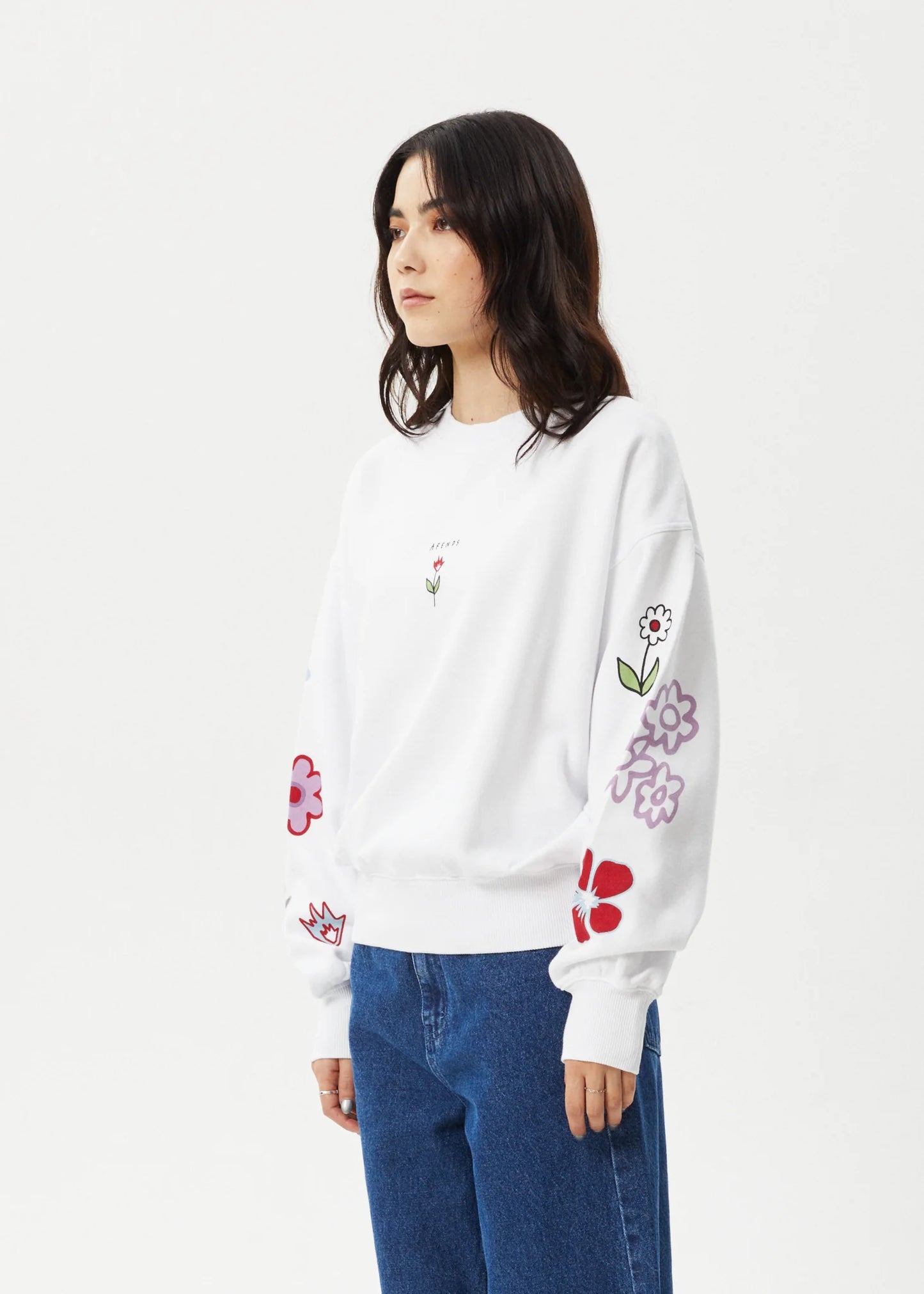 Flourish - Recycled Crew Neck - White