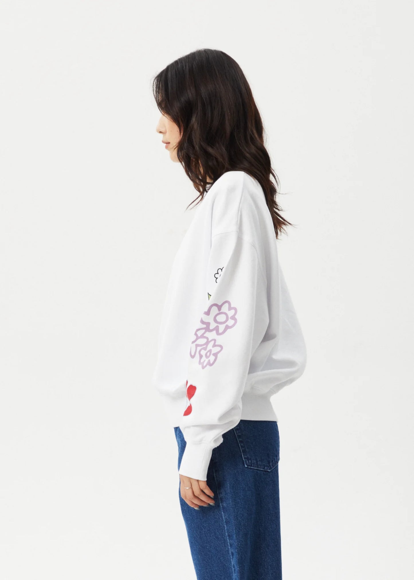Flourish - Recycled Crew Neck - White