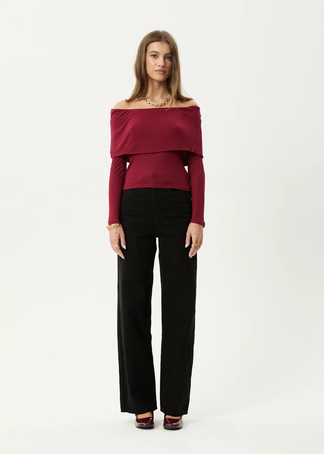 BECKETT - BAMBOO OFF-SHOULDER LONG SLEEVE TOP