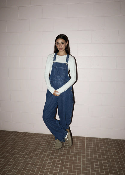 Louis - Denim Baggy Overalls - Authentic Blue