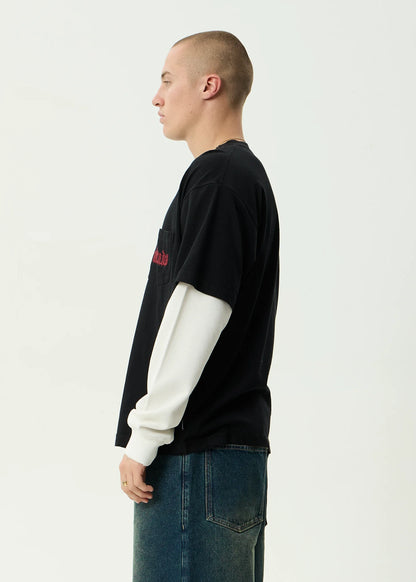 DROP ZONE - LAYERED WAFFLE LONG SLEEVE TEE