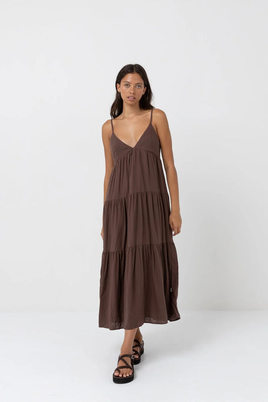 CLASSIC TIERED MIDI DRESS