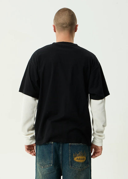 DROP ZONE - LAYERED WAFFLE LONG SLEEVE TEE
