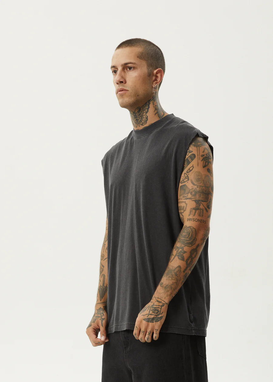 Vacation - Hemp Sleeveless Tee - Stone Black