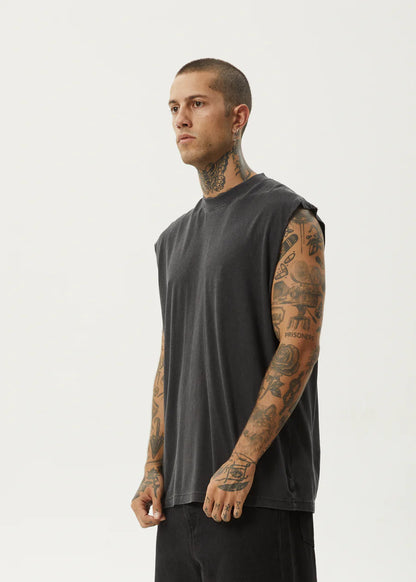 Vacation - Hemp Sleeveless Tee - Stone Black