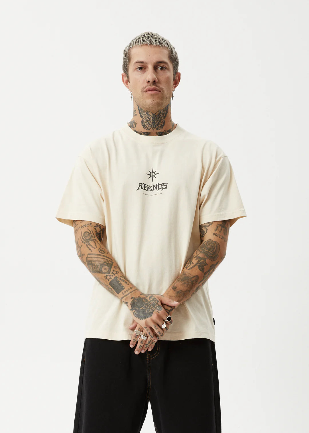 Peace Out - Boxy Fit Tee - Sand