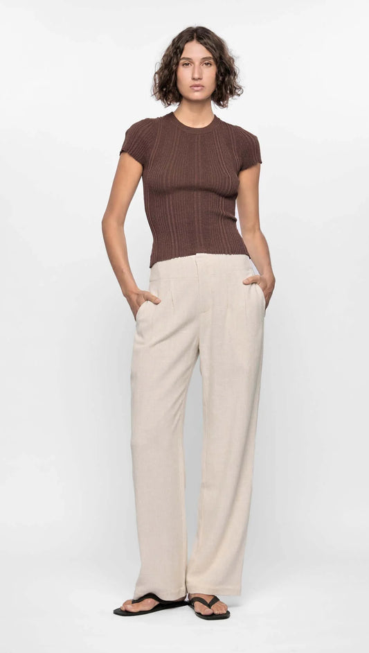 MAYA RIBBED KNIT TEE