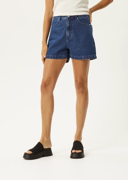 Seventy Threes - Hemp Denim High Waisted Shorts - Authentic Blue