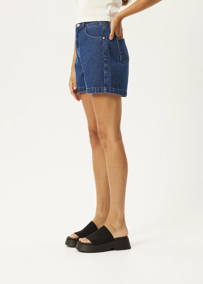 Seventy Threes - Hemp Denim High Waisted Shorts - Authentic Blue