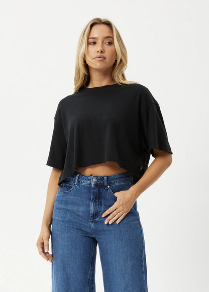 Slay Cropped - Oversized Tee - Black