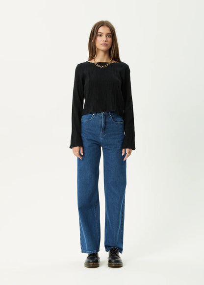 FOCUS - SEERSUCKER LONG SLEEVE TOP