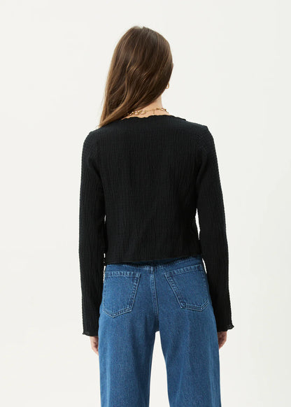 FOCUS - SEERSUCKER LONG SLEEVE TOP