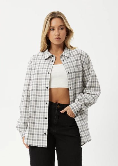 Leo - Organic Seersucker Check Shirt - Black / White