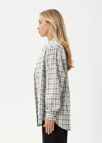 Leo - Organic Seersucker Check Shirt - Black / White