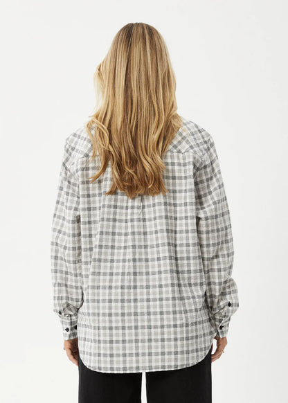 Leo - Organic Seersucker Check Shirt - Black / White