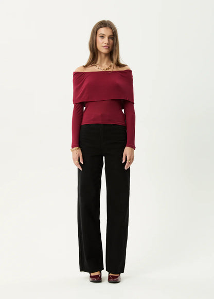 BECKETT - BAMBOO OFF-SHOULDER LONG SLEEVE TOP