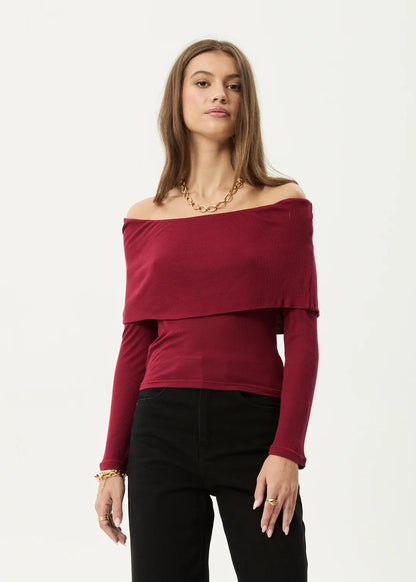 BECKETT - BAMBOO OFF-SHOULDER LONG SLEEVE TOP