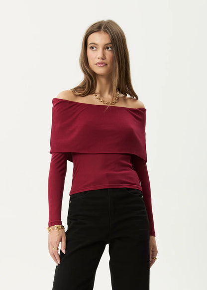 BECKETT - BAMBOO OFF-SHOULDER LONG SLEEVE TOP