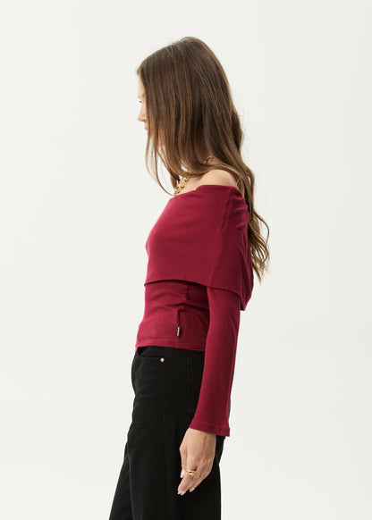 BECKETT - BAMBOO OFF-SHOULDER LONG SLEEVE TOP