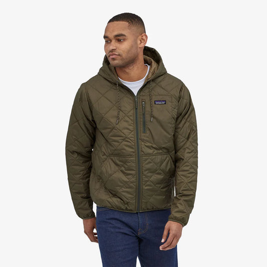 M'S DIAMOND QUILTED BOMBER HOODY