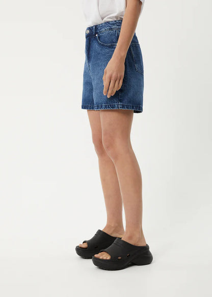 SEVENTY THREES - HEMP DENIM HIGH WAISTED SHORTS