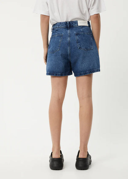 SEVENTY THREES - HEMP DENIM HIGH WAISTED SHORTS