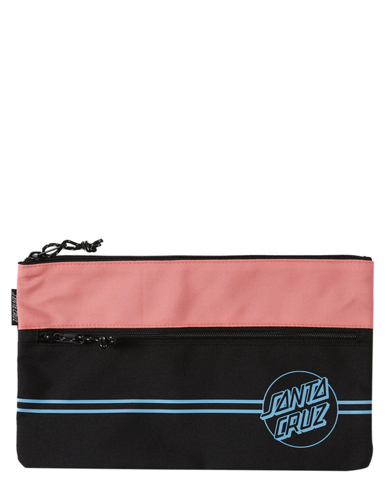 Classic Dot Santa Cruz Boys Dual Zip Pencil Case - Black