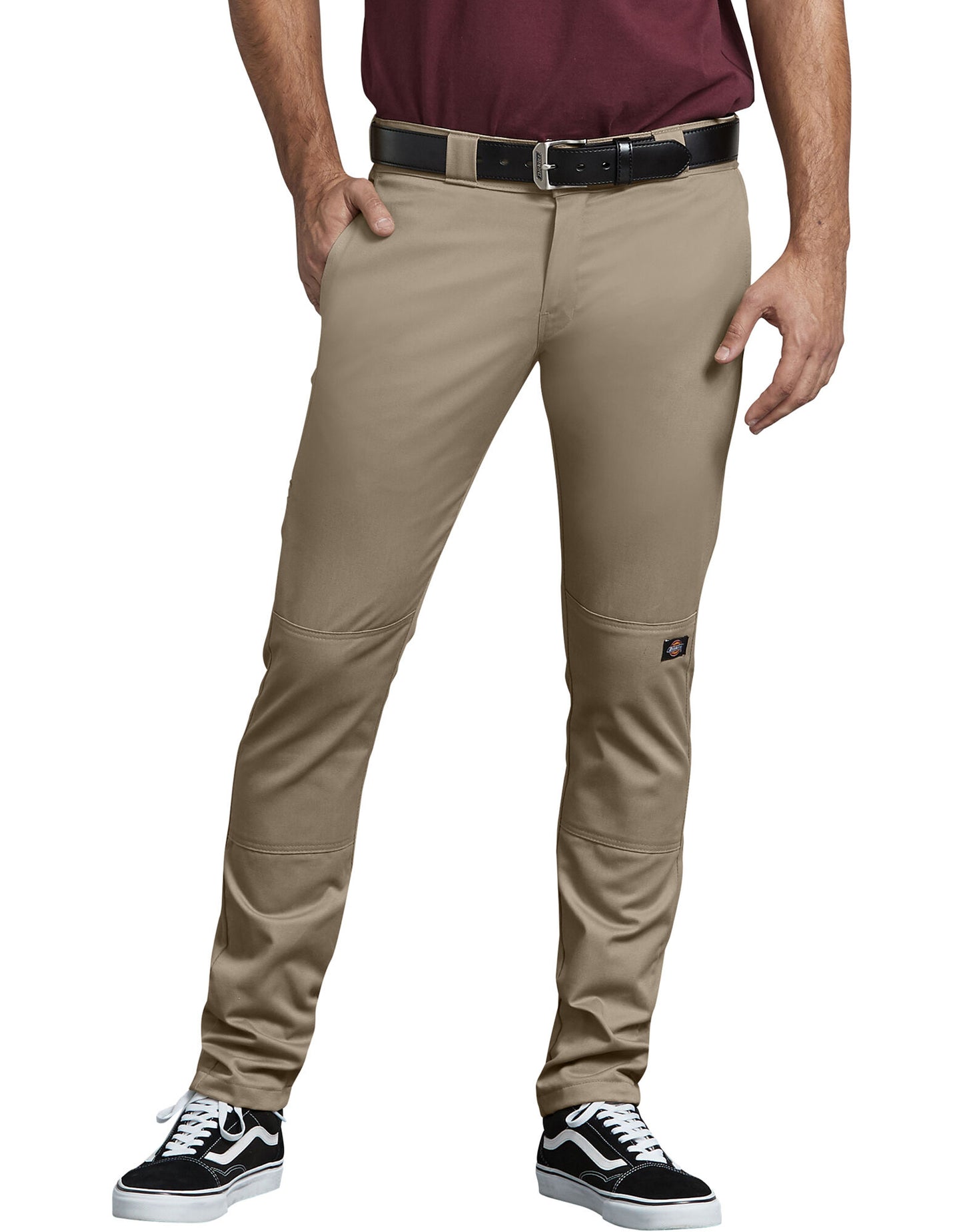 SKINNY STRAIGHT FIT DOUBLE KNEE WORK PANT