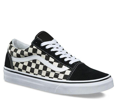 Grey and white check vans shop